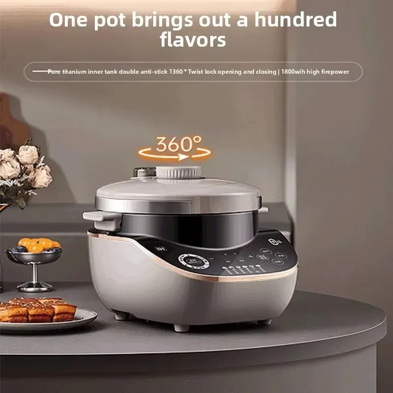 High End Pure Titanium Touch Control Multi Function IH Electronic Pressure Cooker Uncoated Slow Cooker