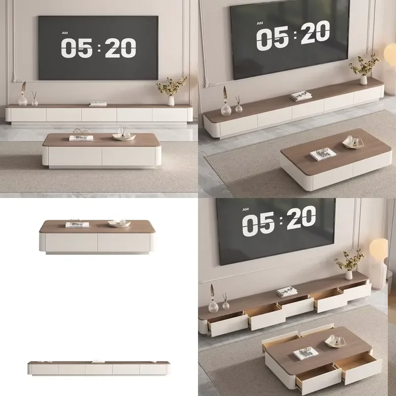Latest Living Room Wall Hung Tv LED Light Tv Stand Cabinets Furniture Set Design Modern Floating Black Tv Units