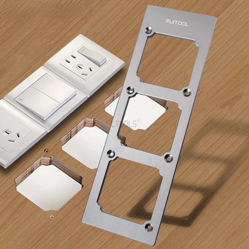 86 Type Switch Socket Opening Template Thickened Aluminum Alloy National Standard Hole Spacing Woodworking Square Hole Slotting