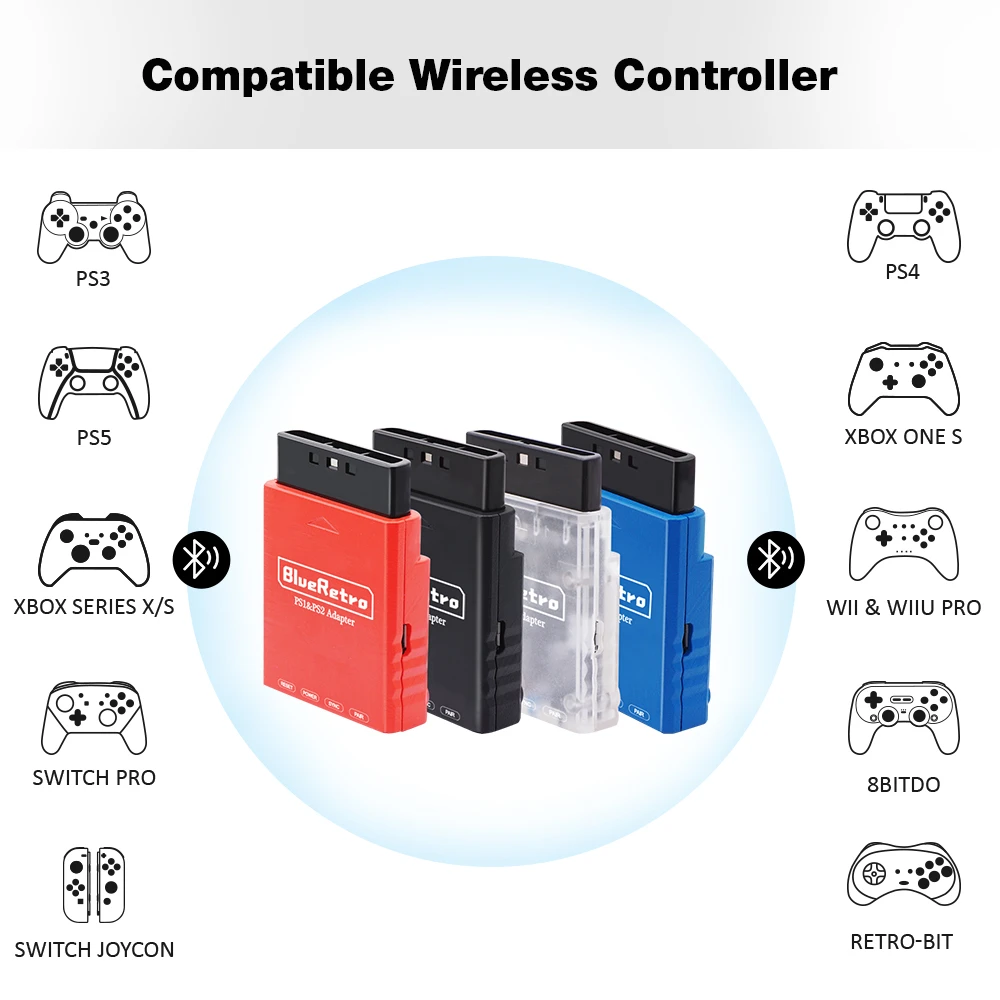 

Blueretro Bluetooth-compatible Joystick Adapter For PS1 PS2 Console To PS4 PS5 Switch Game Contorller