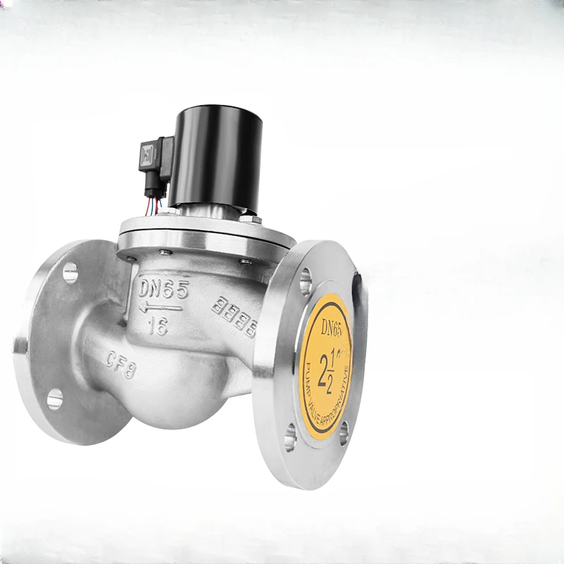 High temperature stainless steel flange steam valve, high-pressure solenoid valve, AC220v24V water and gas electronic c