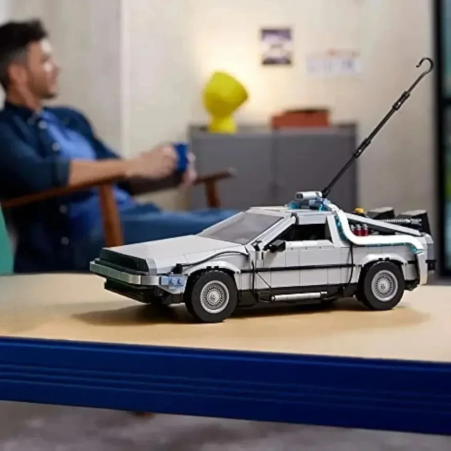 NEW 1872Pcs Back to the Future Time Machine Model Kit | 10300 Sci-Fi Car Building Blocks | Creative Gift for Teens Adults | Hall
