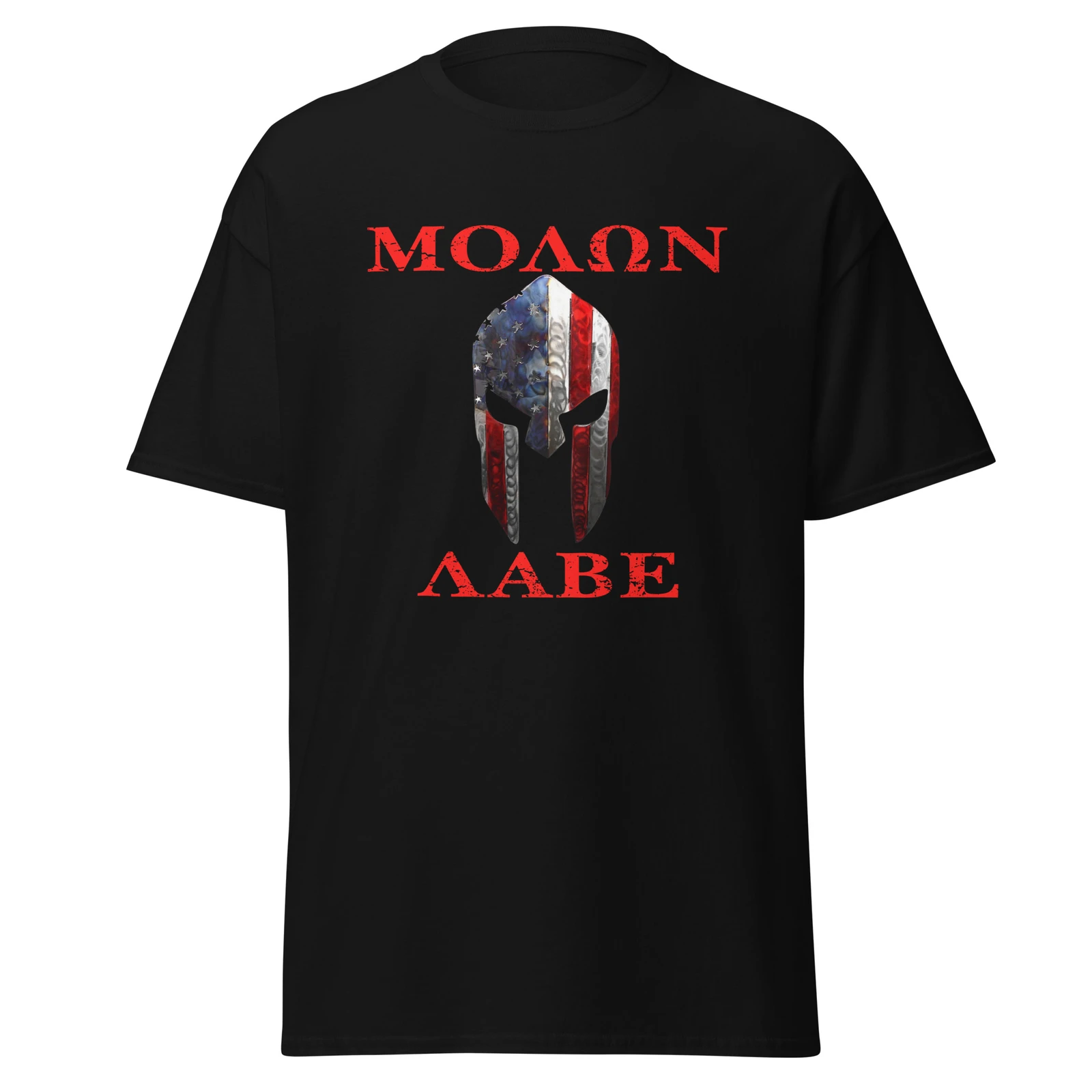 

Spartan Warrior American Flag Helmet Molon Labe T-Shirt 100% Cotton O-Neck Short Sleeve Summer Casual Mens T-shirt Streetwear