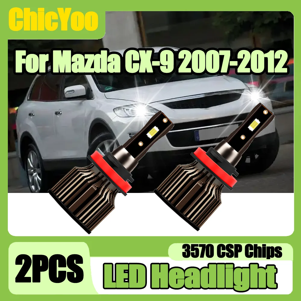 

2PCS Plug and Play 20000LM Headlamps LED Headlights 6500K White Car Headlamp 3570 csp chips For Mazda CX-9 2007-2012 2008 2009