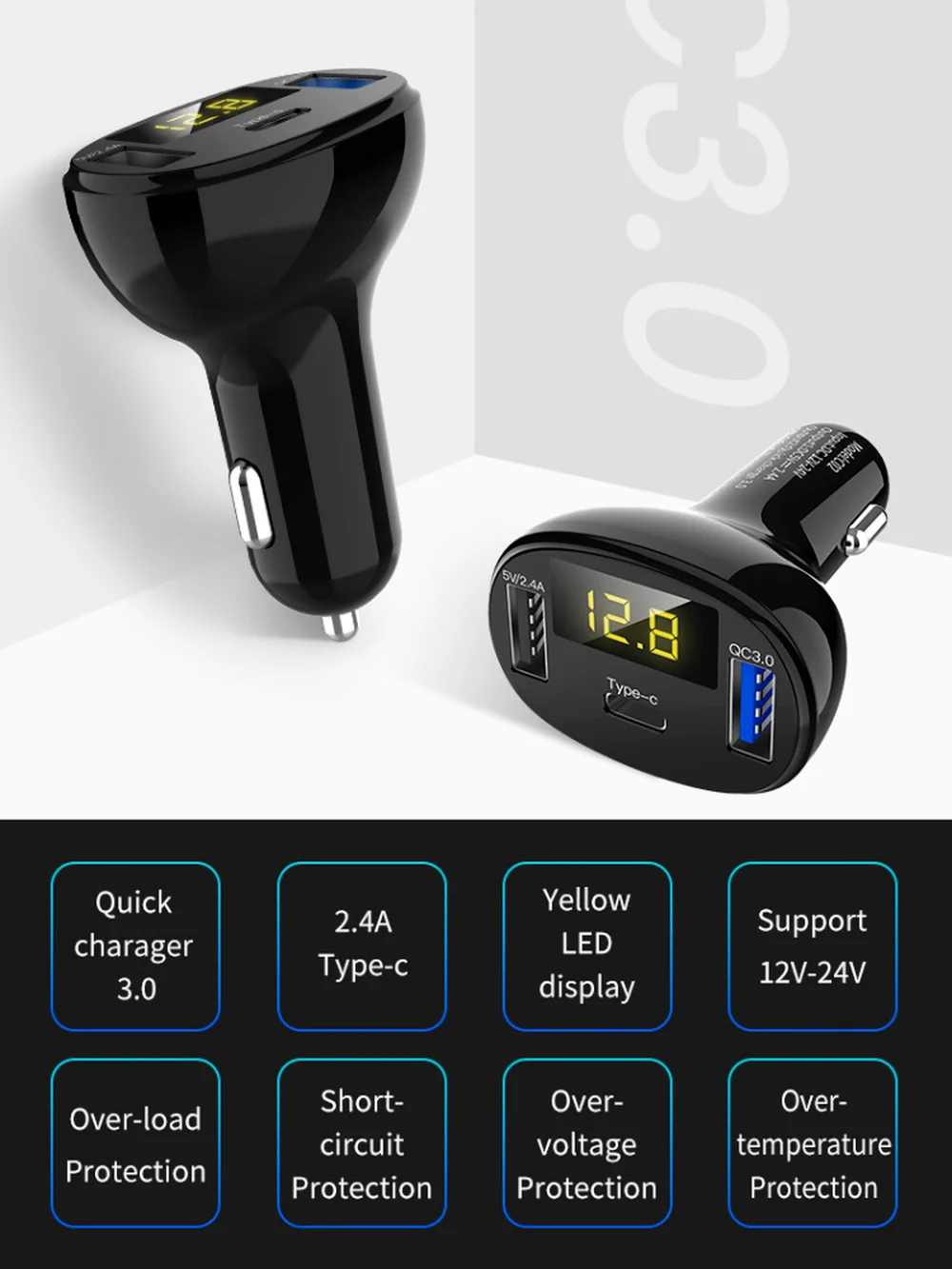 FM Modulator MP3 Player Car Lighter Handfree Quick Charge 3.0 Car Bluetooth FM Transmitter With Dual USB Ports Car Charger