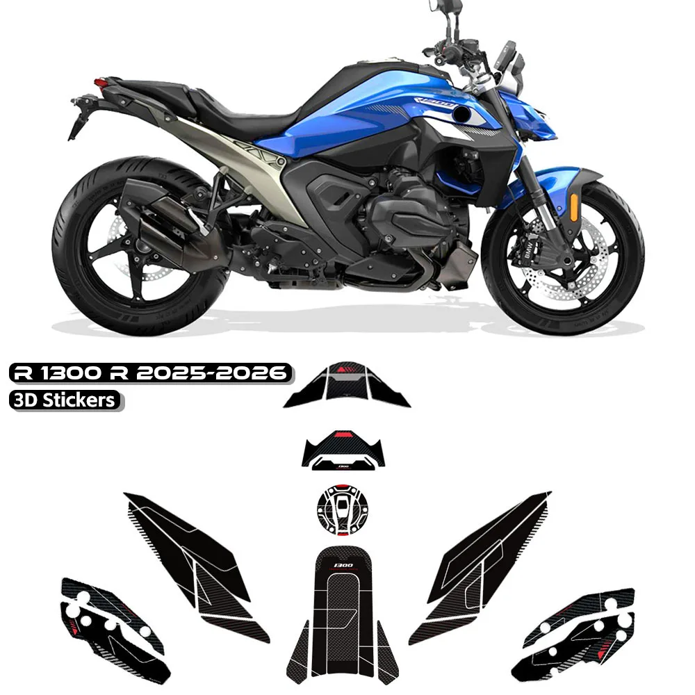 Full Tank Pad Sticker For BMW R1300R 2025 2026 3D Epoxy Resin Tank Protector Decal Waterproof Anti Scratch Fuel Tank Protection