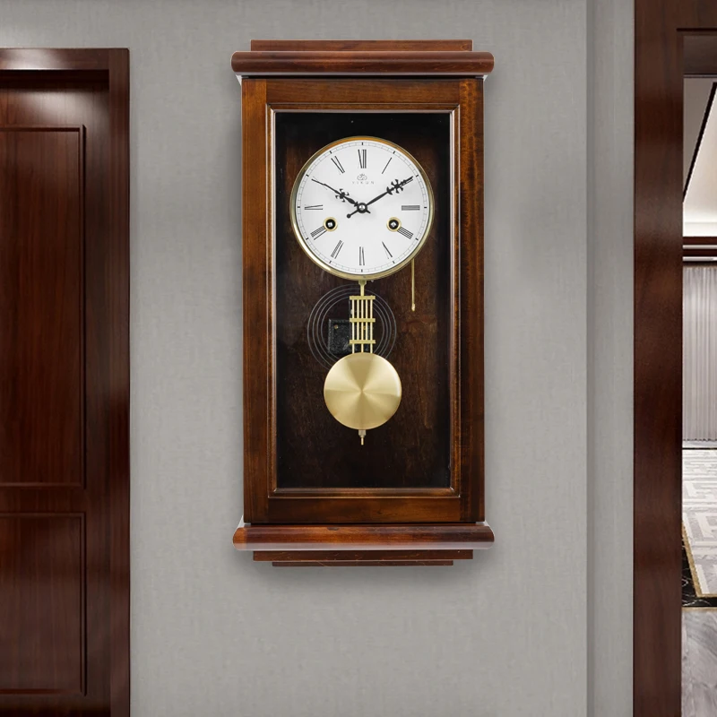 #Wooden Elegant Quiet Wall Watch Clock Luxury Large Vintage Design Wall Clock Big Size Classic Pendule Horloge Murale Home Decor
