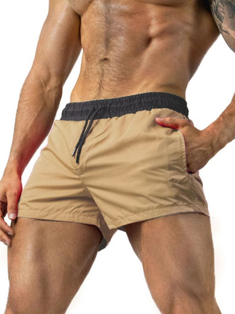 Pantalones cortos para correr para hombre, bañador Sexy de secado rápido, ropa de baño para playa, novedad de 2021