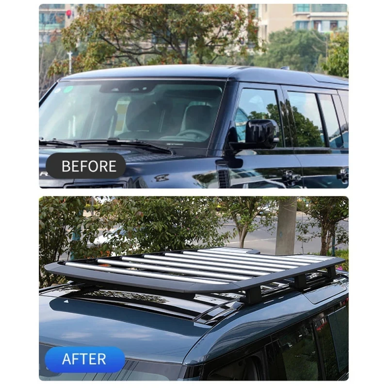 Car Accessories Heavy Duty Aluminum Alloy Large Roof Cargo Rack Exterior Tuning for Defender 90 110 2022-2023 Off-Road 4x4