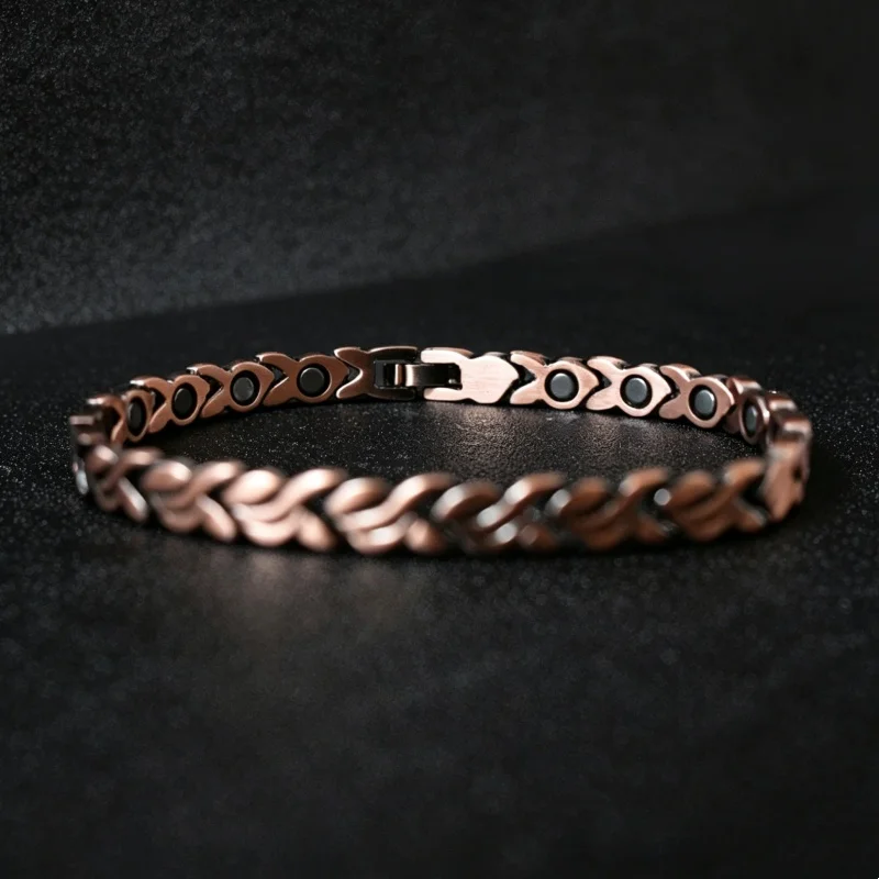 6.5mm Pure Copper Magnetic Bracelet, Vintage Chain for Arthritis Pain Relief, Health Energy Jewelry Gift for Women