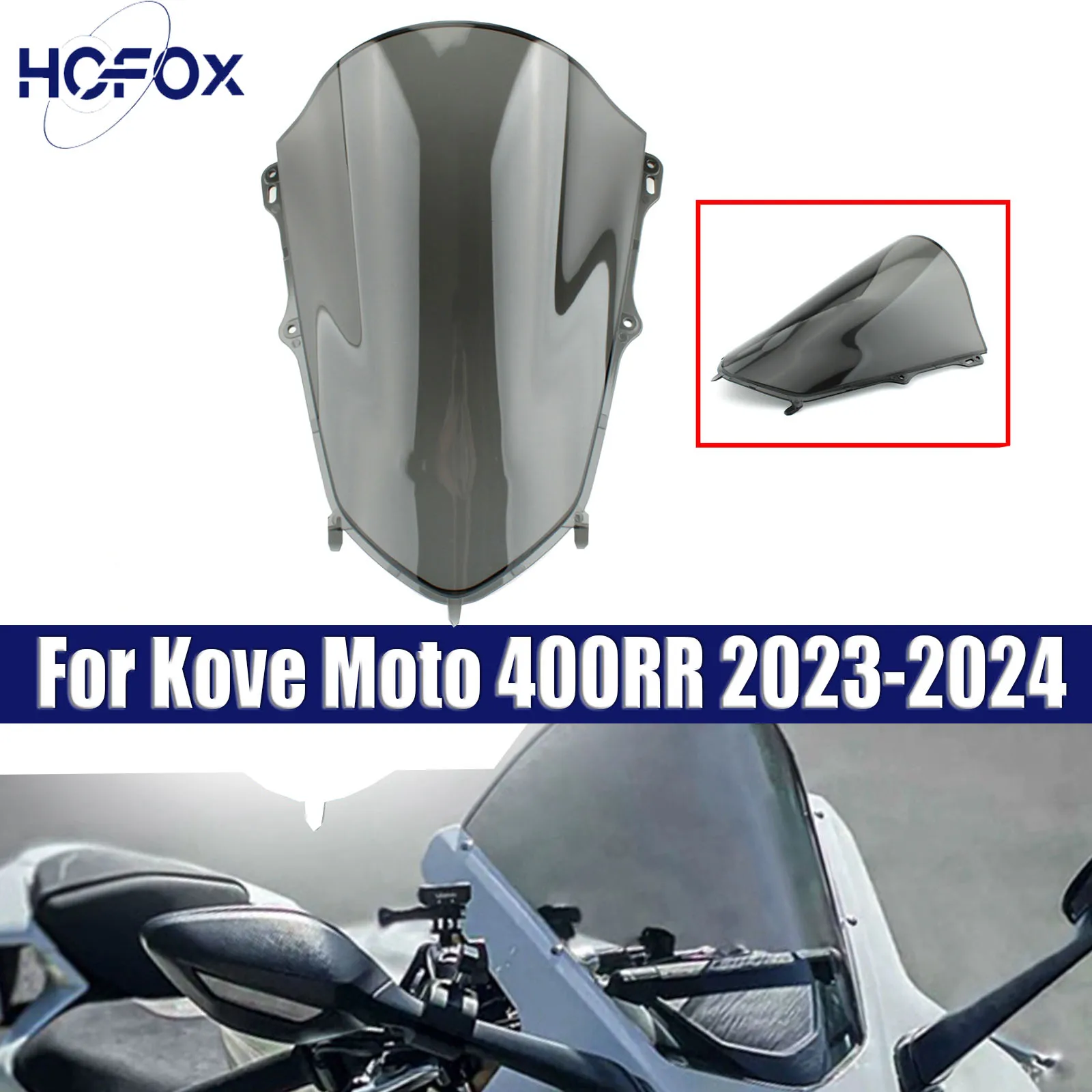 

Motorcycle Racing Sports Deflector WindScreen Windshield For Kove Moto 400RR 2023-2024