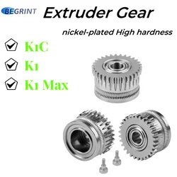 For Creality K1/K1C/K1 Max/Ender3 V3 Extruder Gear All Metal Filament Drive Gears Nickel-plated Hardened Steel Extruder Wheel