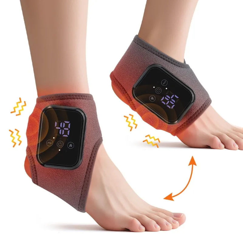 

ABMK Brace Belt Heating Foot Ankle Massage Belt 2PCS Vibration Relaxation Foot Hot Compression