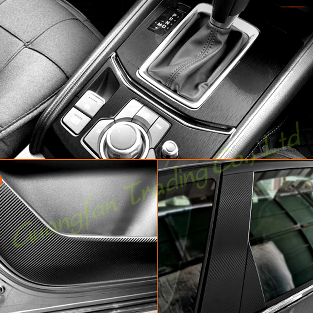 Car-Styling 3D/5D Carbon Fiber Car Interior Center Console Color Change Molding Sticker Decals For Mazda CX-5 2017-2021