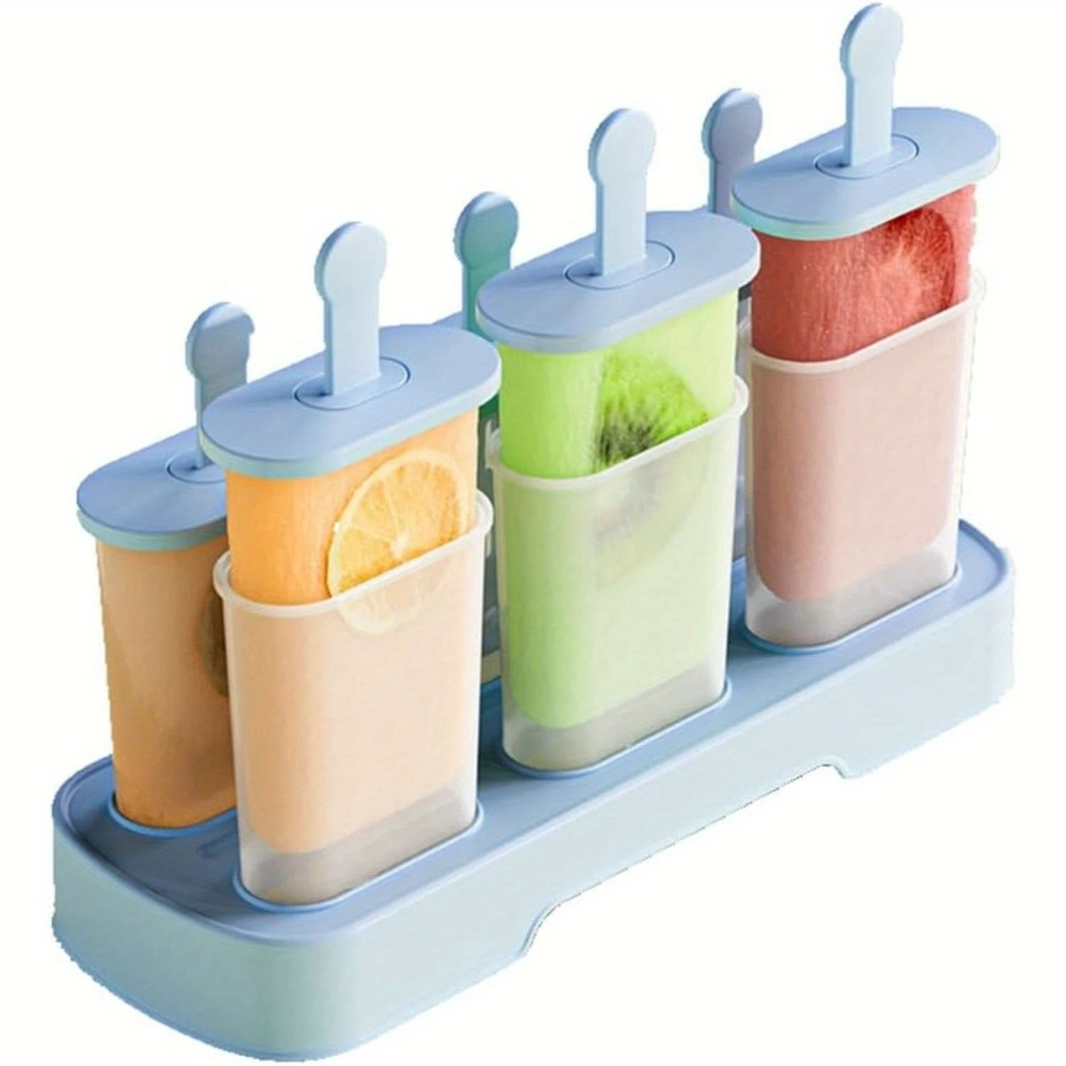

BPA Free 6-Pack Plastic Popsicle Molds Set - Easy Release Ice Maker for Homemade Treats, Ideal for Summer Fun!