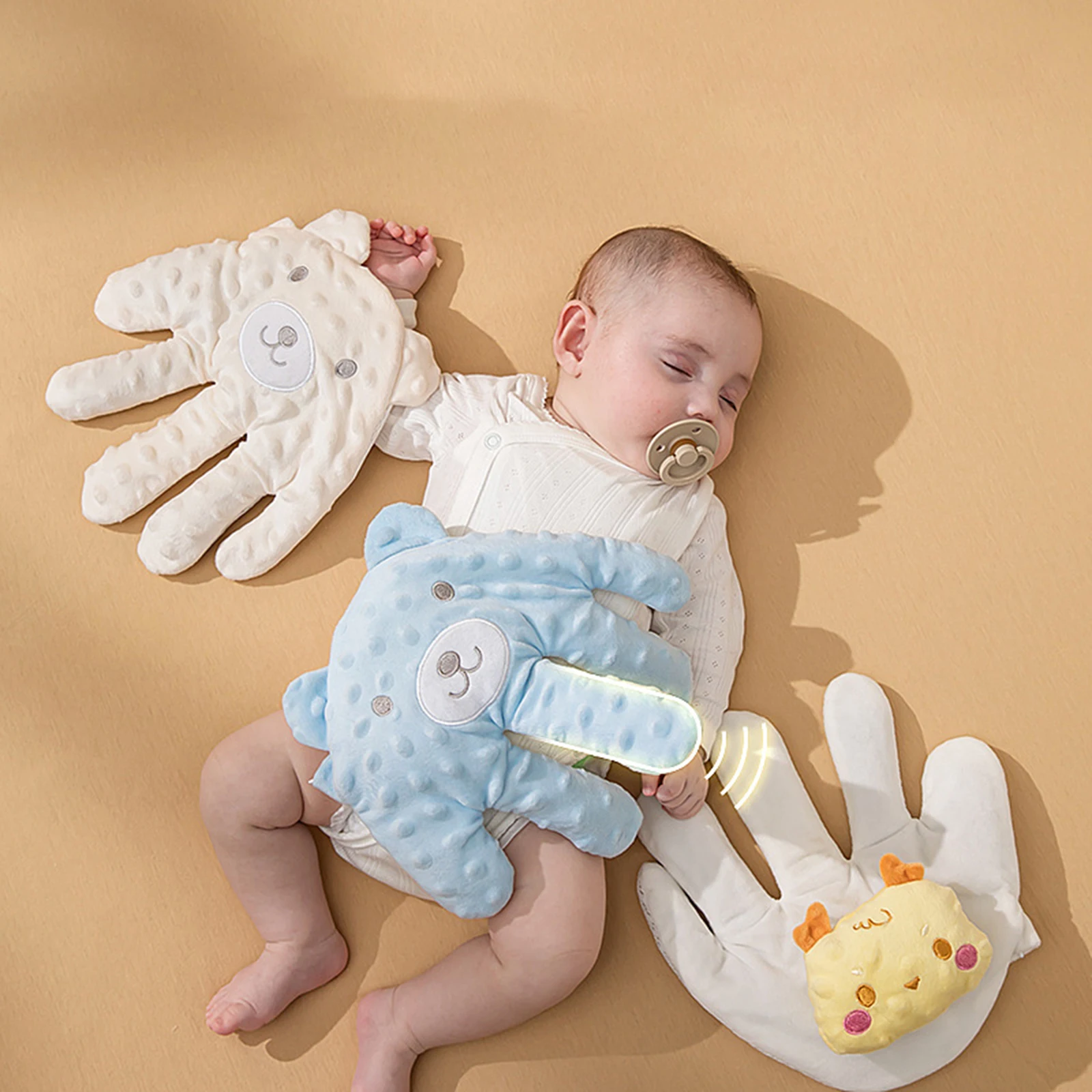 Baby Sleeping Palm Cute Soft Soothing Hand Pillow Baby Soothing Palm Baby Sleep Automatic Beater for 1 2 3 Years Boys Girls Baby