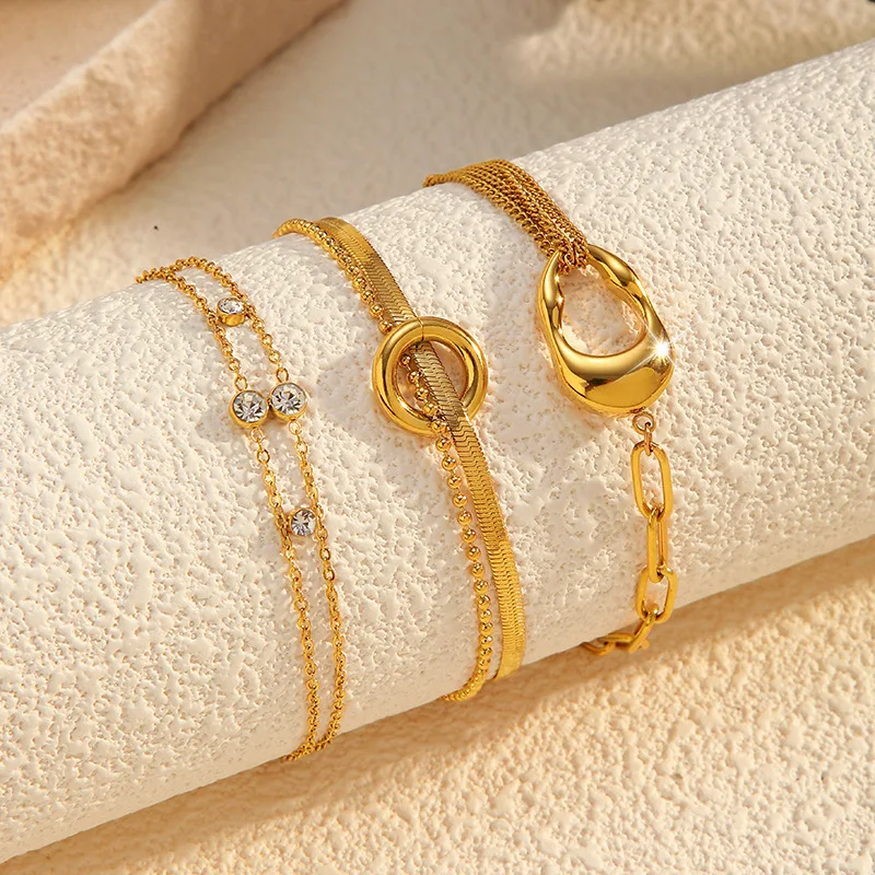 

New Fade-Resistant Stackable Double-Layer Bracelet - Vintage Light Luxury Minimalist Versatile Bangle, Elegant Jewelry for Women