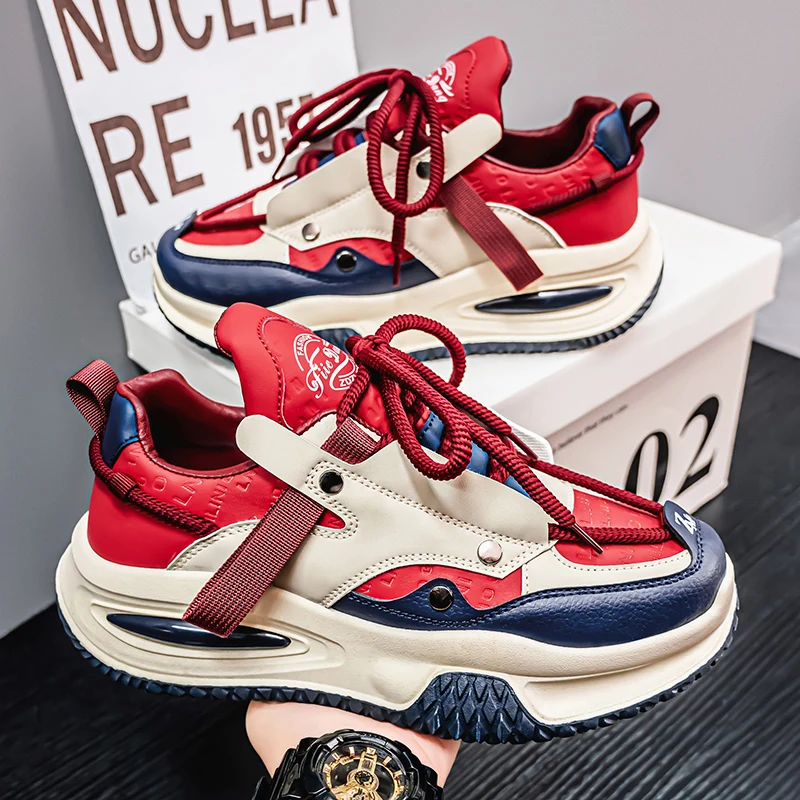 

Retro trend shoes 2026 new style men's thick-soled Korean version trendy versatile casual shoes for sports and running, men's la