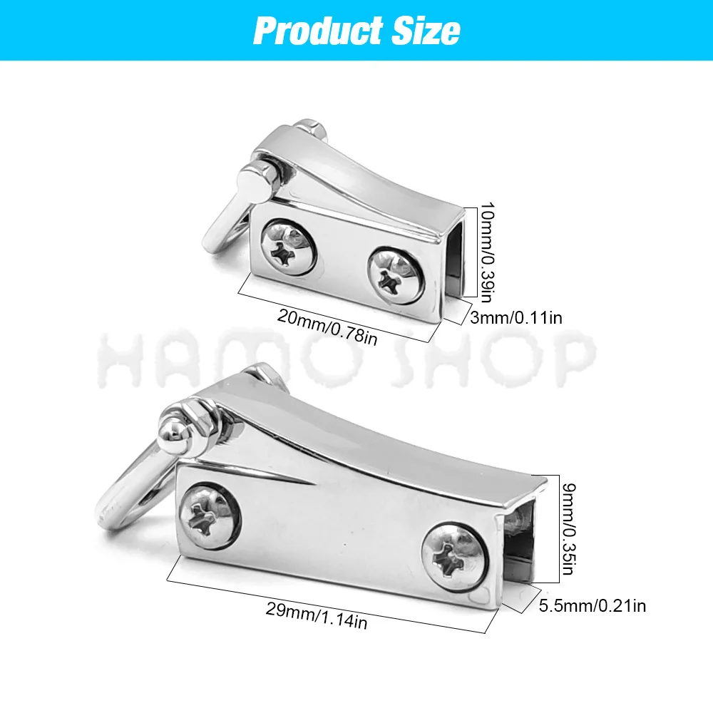 1 pair Metal Buckle Lock Bag Side Anchor Handle Connector Bag Side Edge Anchor Link Hardware with D Rings for Bag Purse Strap