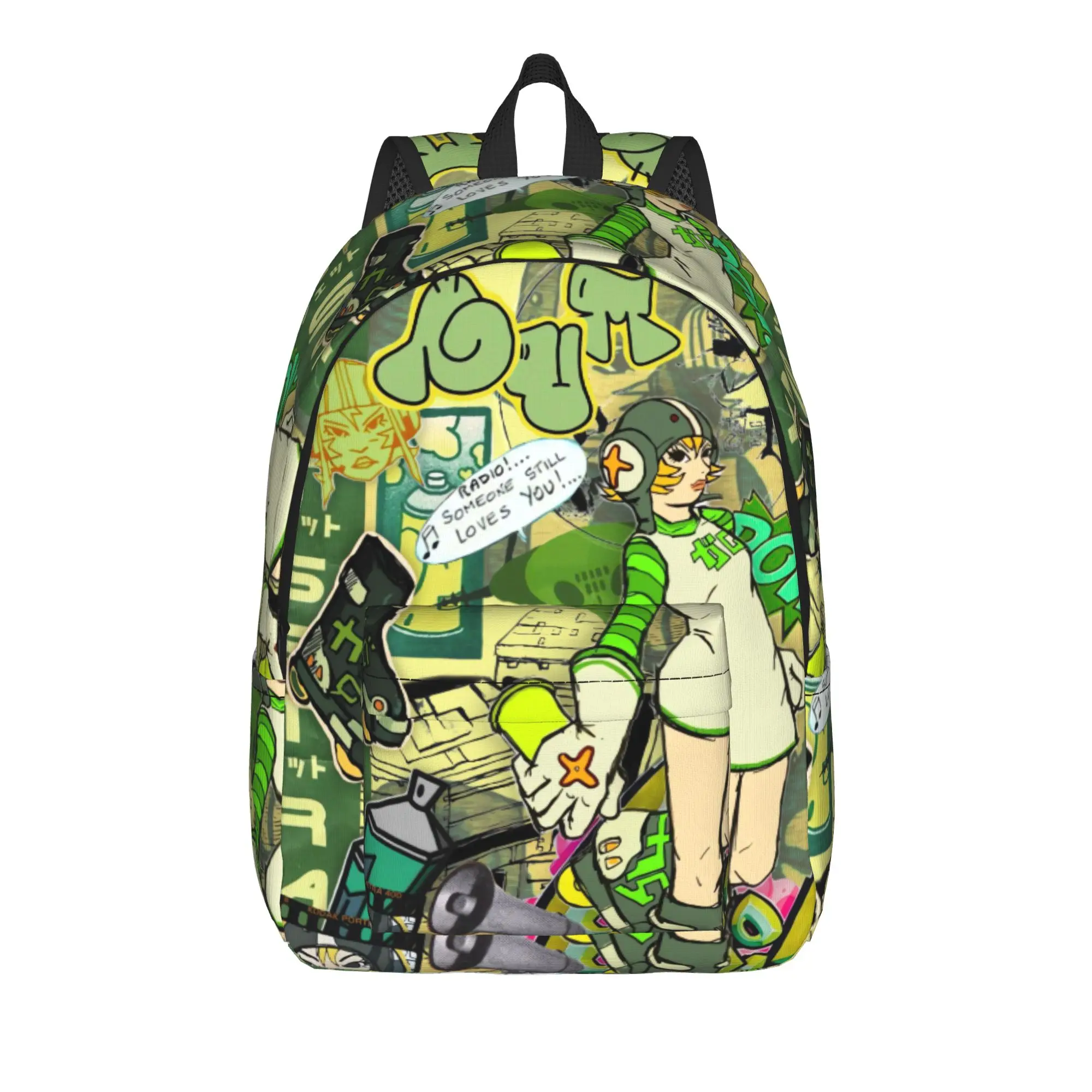 Jet Set Radio Future Backpack  Girl Polyester Outdoor Backpacks Big Elegant High School Bags Rucksack