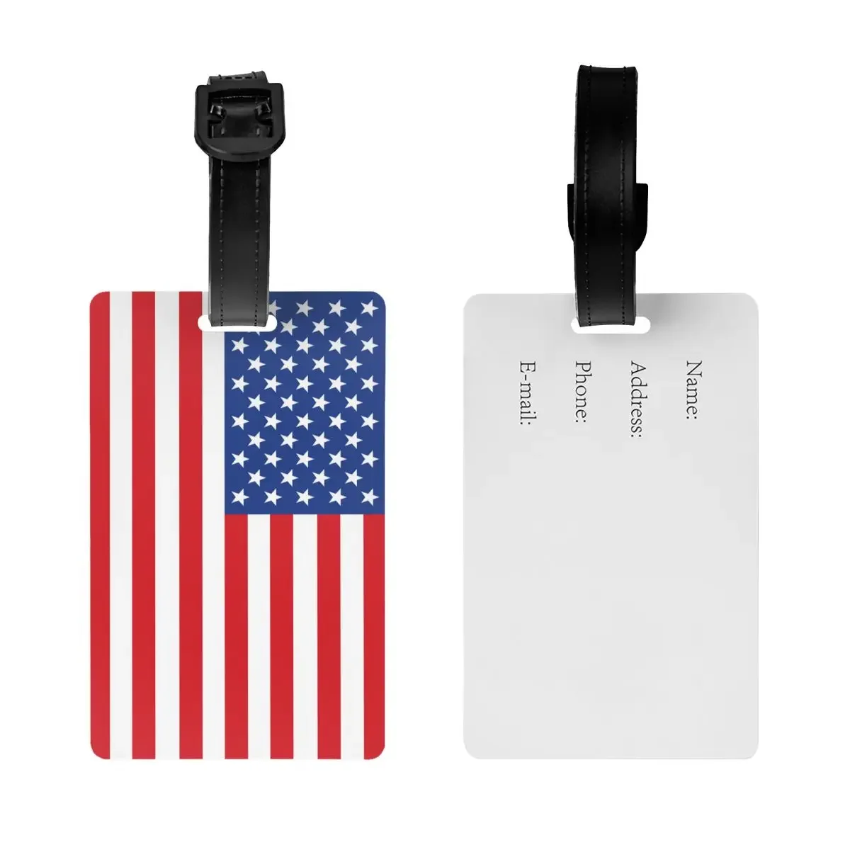 Custom USA American Flag Luggage Tag Privacy Protection United States US Stars Baggage Tags Travel Bag Labels Suitcase