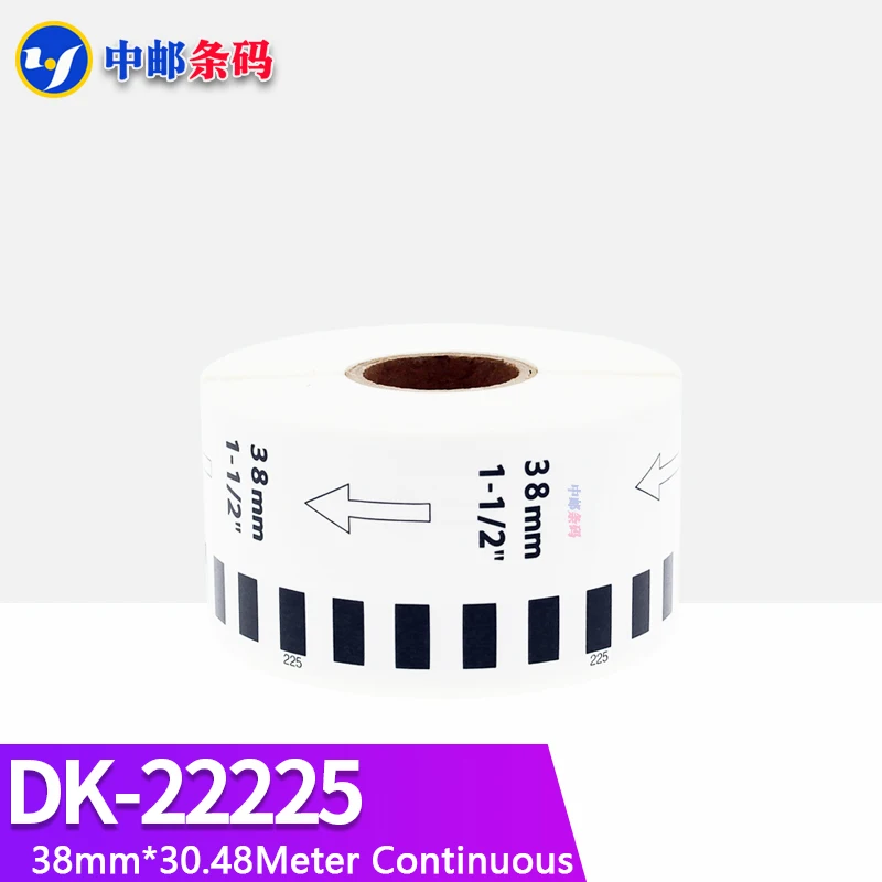 Imagem -02 - Compatível Dk22225 Label 38 mm 30.48m Contínuo para Impressora Térmica Brother Ql700 800 Todos Vêm com Suporte de Plástico 10 Rolos