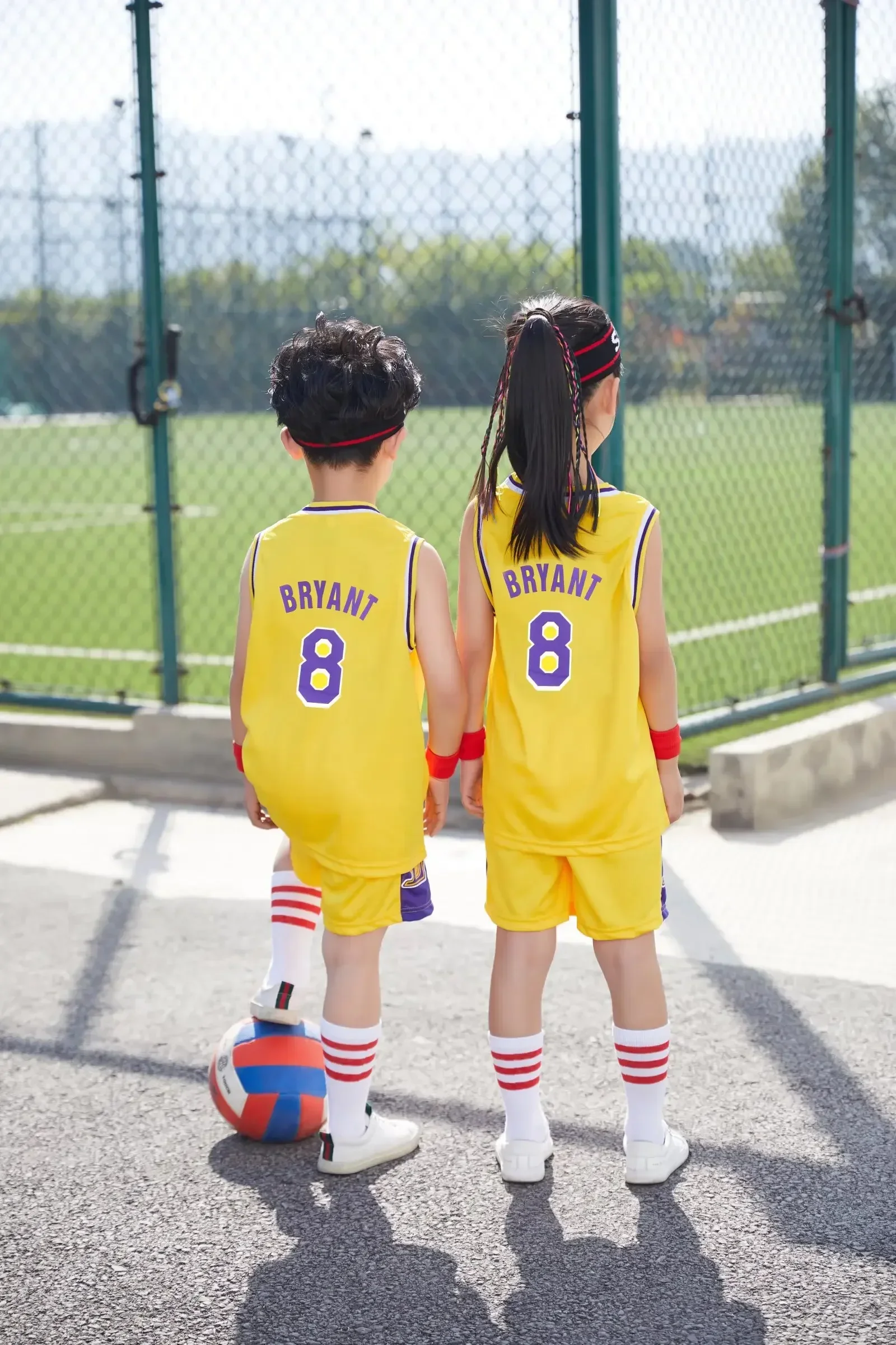 NEW 23/24 boy girl Lakers 8 Basketball Jerseys Children\'s uniform set primary school jersey game team uniform training vest