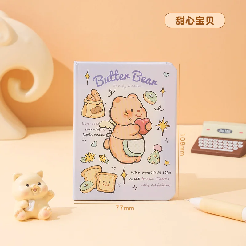 2pcs Cute Cartoon Little Bear Notebook A7 Notebook Exercise Book Girl Cute Mini Stationery Notebook Diary