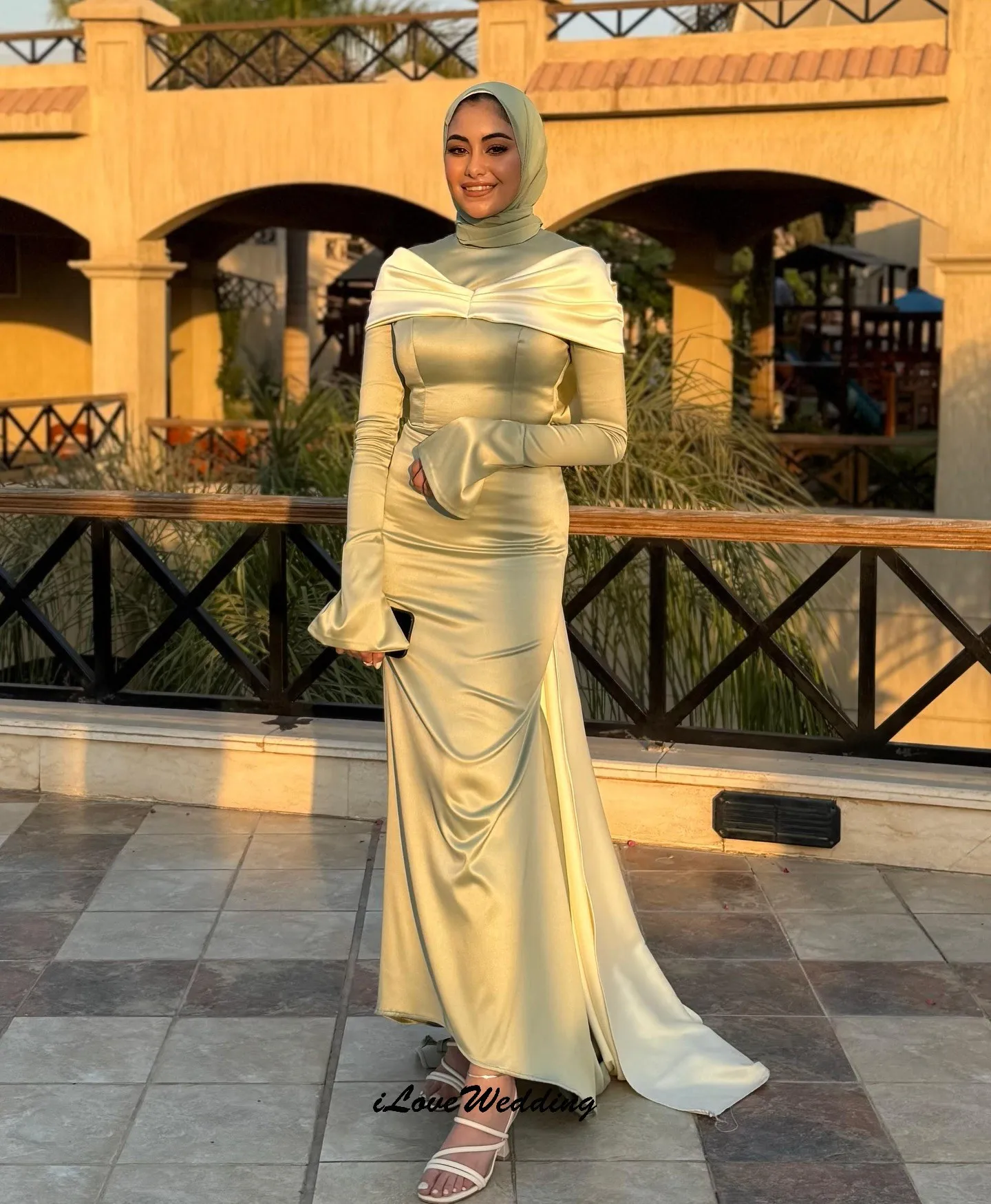 فساتين سهرة رسمية إسلامية دبي خضراء عبايات بأكمام طويلة فستان نسائي للحفلات الراقصة فساتين طويلة ملابس تقليدية مخصصة