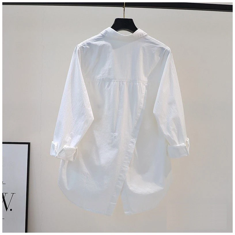 

Korean Blouse Women Long Sleeve Loose Split Shirts Fashion Casual Irregular Blouses Oversized Tops 2023 Blusas Mujer De Moda