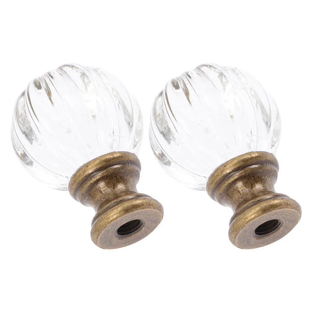 

2Pcs Lamp Finial Decorative Knobs for Lampshade Top Table Lamp Finials Caps Desk Floor Lamps Glass Metal Material