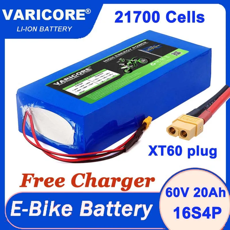 VariCore 36V 48V 60V 20Ah 21700 بطارية ليثيوم حزمة 10s 13s 16s 500W 1200w 1440w 42V 54.6V 67.2V بطاريات شاحن