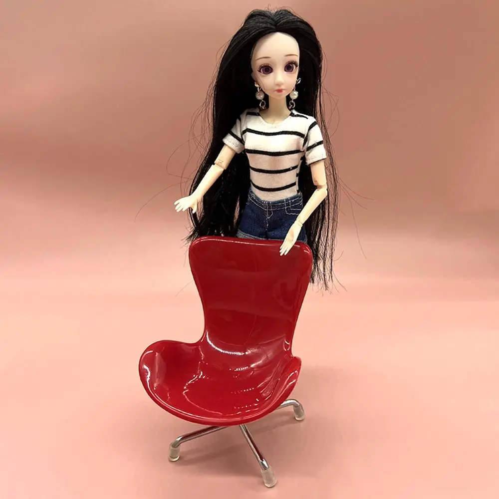 BJD Blyth-Mini chaise de loisirs en plastique, chaises de maison de course, meubles miniatures multicolores, échelle 1/6