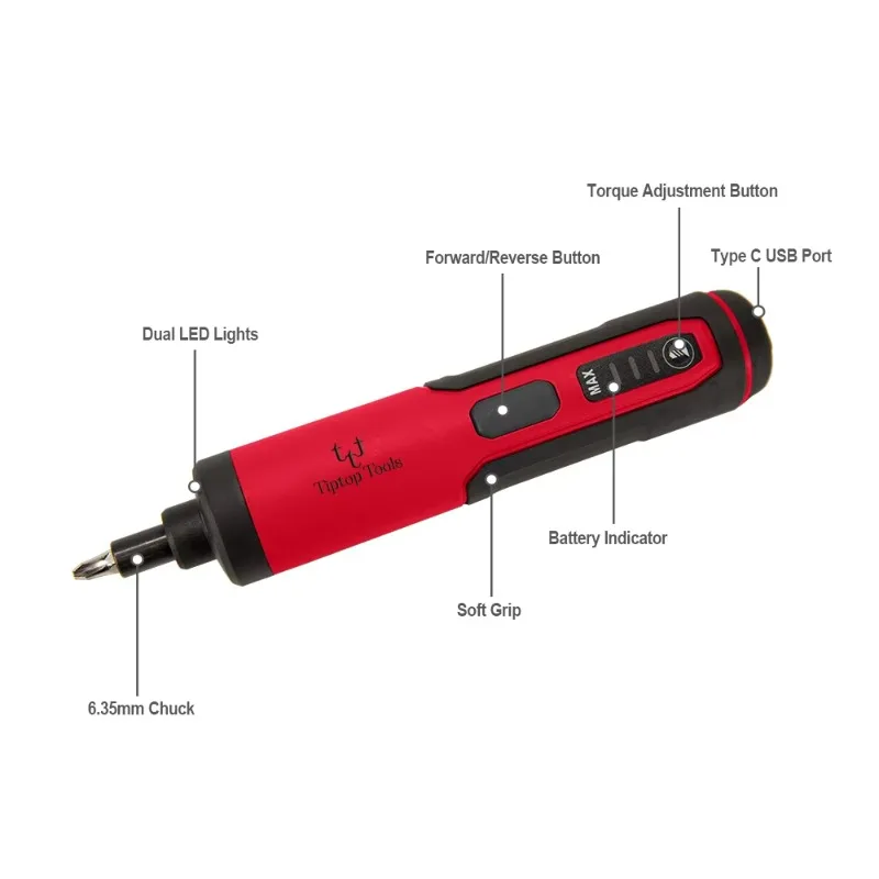 Electric Screwdriver Set 3.6V Li-ion Battery Powered Rechargeable Cordless Driver Drill USB Type C Mini Screw Driver Kit