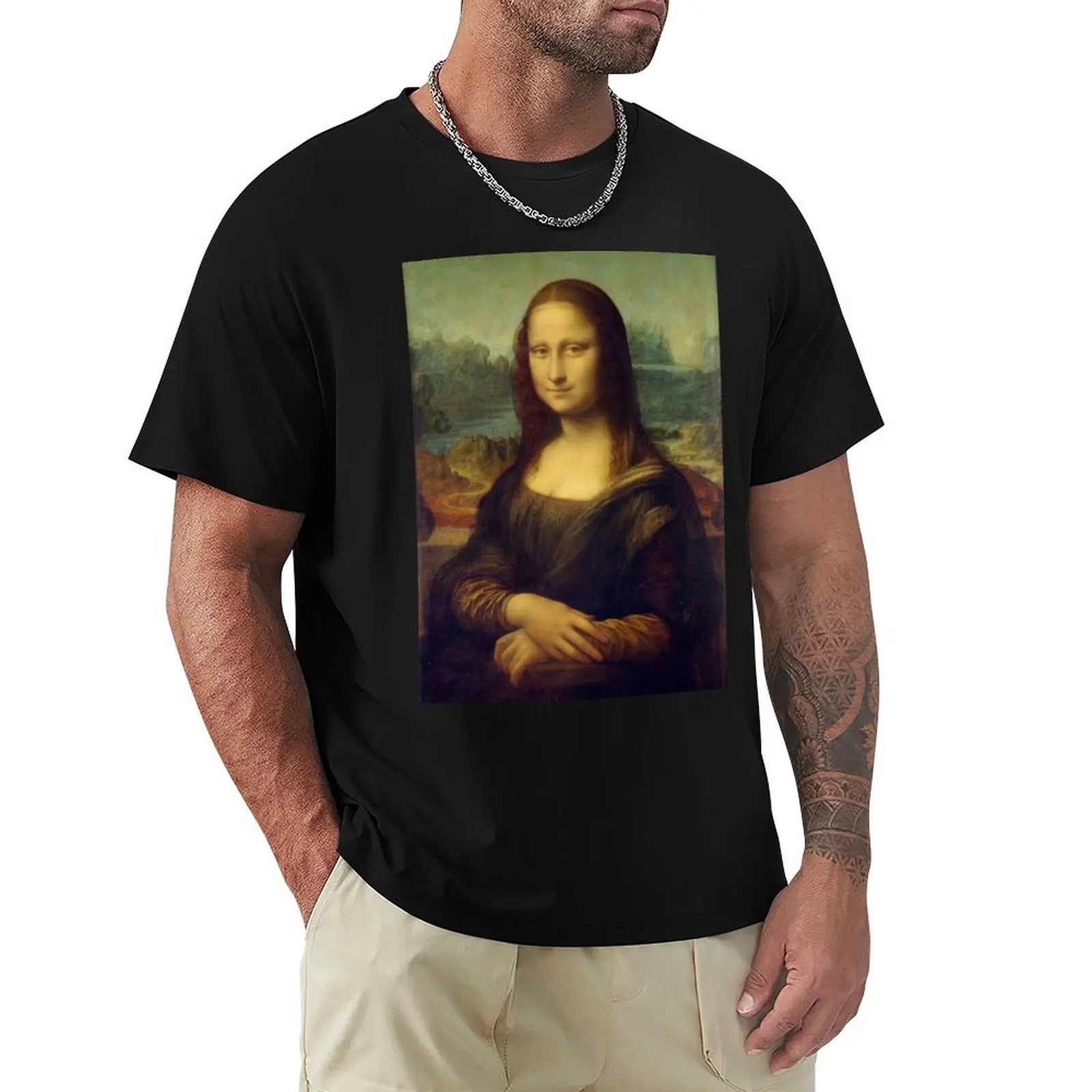 World First Restoration of the Mona Lisa #1 T-Shirt funnys summer clothes tops blue archive graphic tees for men