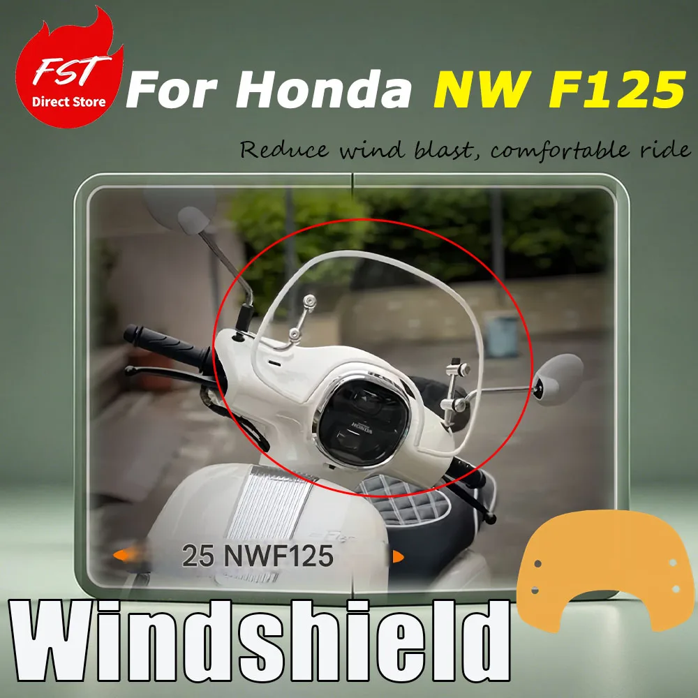 For Honda NW F125 25-piece specialized modification accessories - front windshield glass Heightened Widened Wind Deflector
