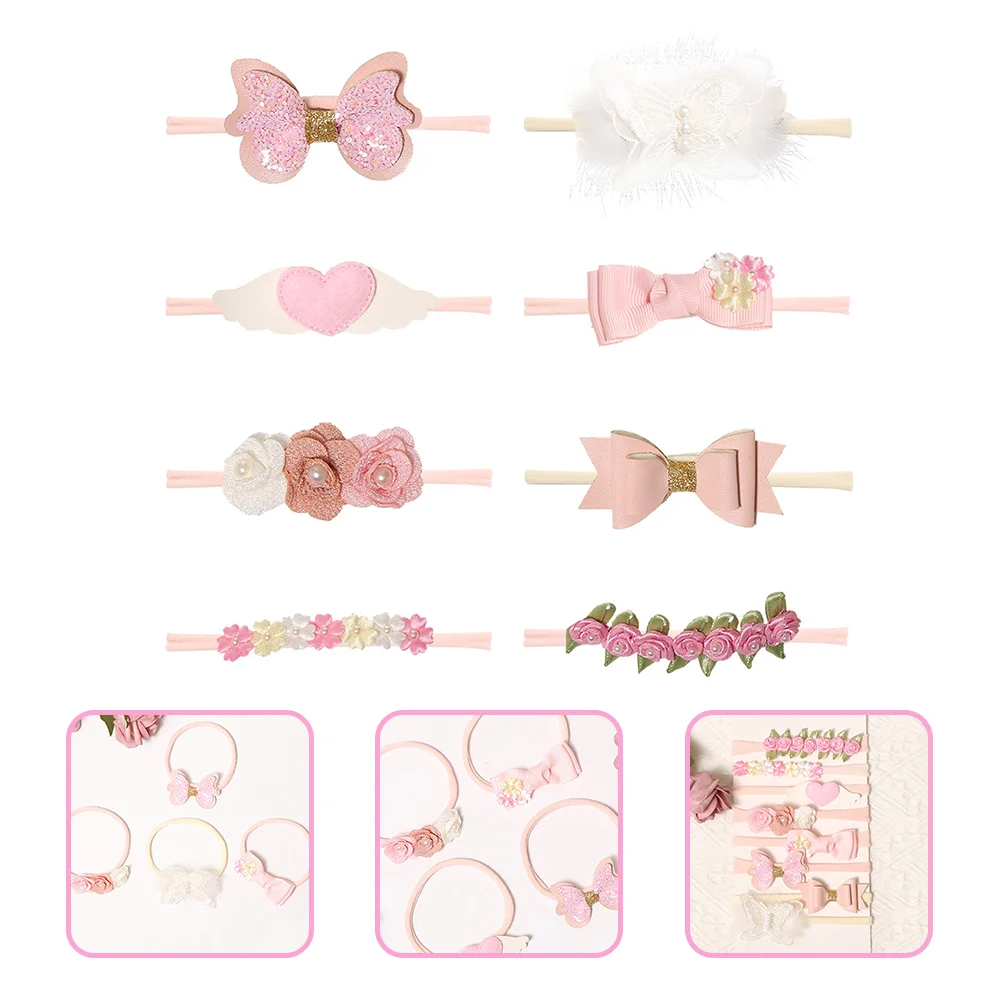 

8 Pcs Children's Headband Accessories for Girls Hair Baby Hairbands Headbands Toddler Bibs Toppers Infant Bow Newborn Flower