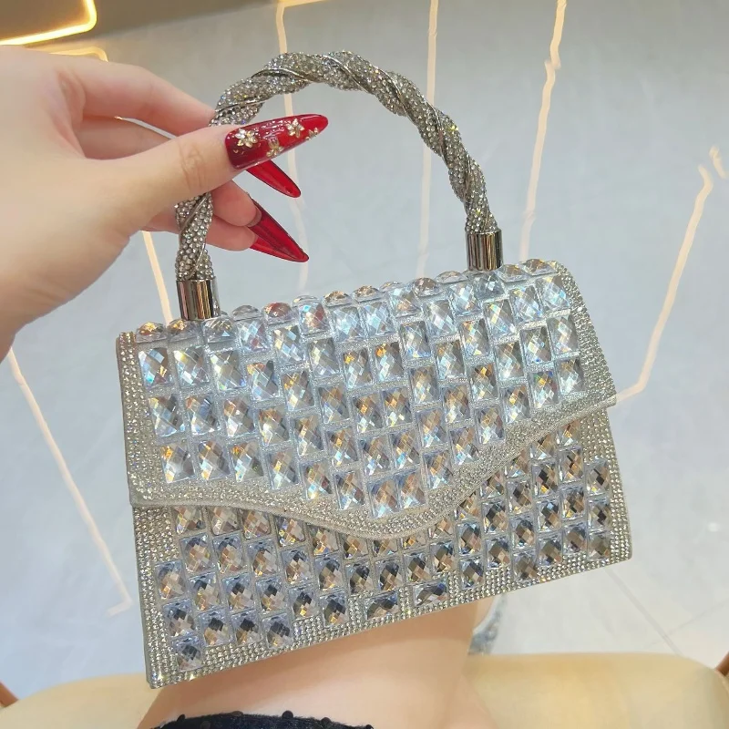 

New Multi-Color Evening Clutch Women’s Rhinestone Flower Flap Bag Gold Diamond Party Purse Elegant Banquet Event Handbag