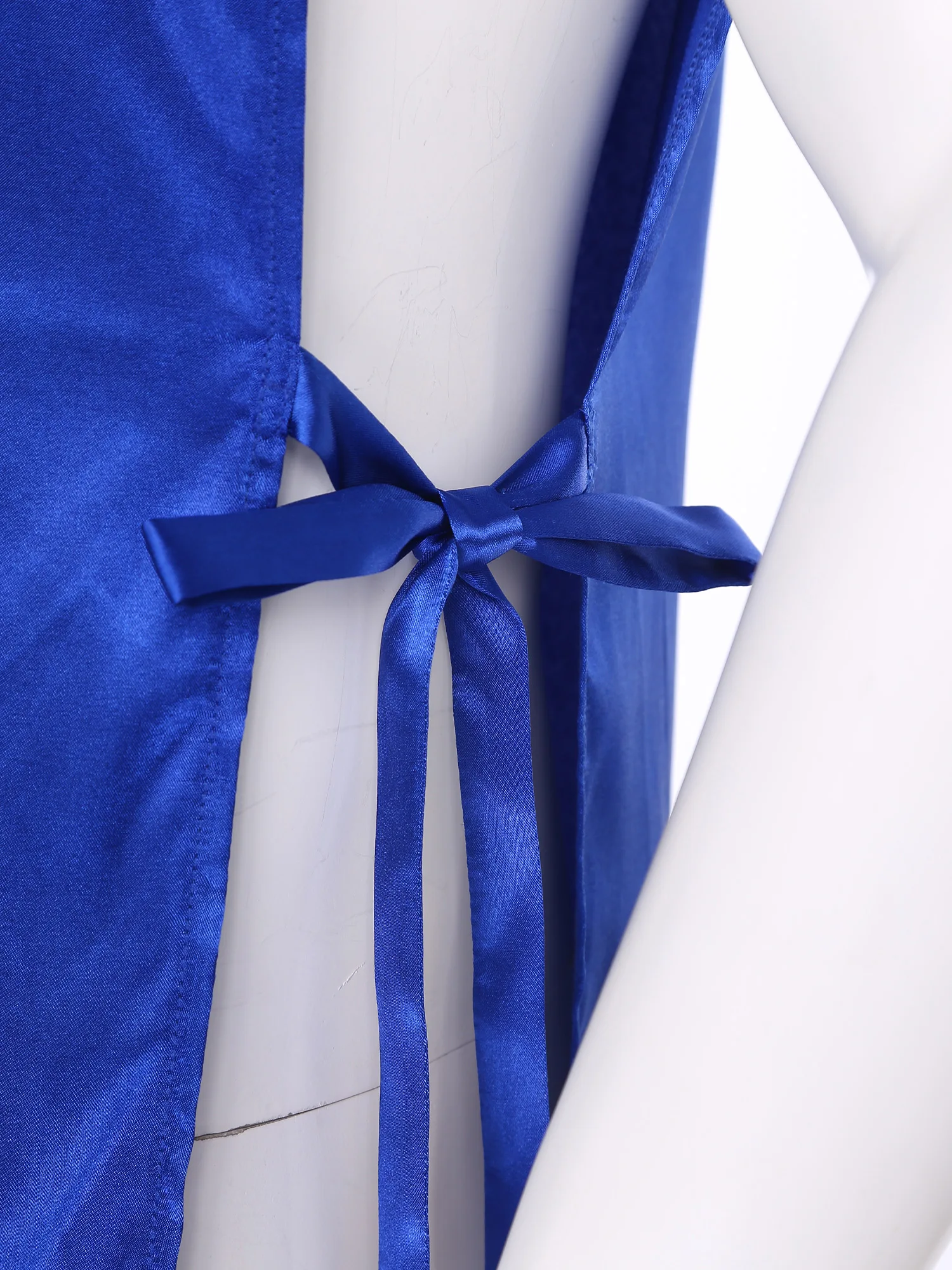 

Men Praise Worship Dance Tunic Liturgical Costume Robe Sleeveless Chic Trim Side Lace-up Satiny Pullover Robe Lyrical Dancewear