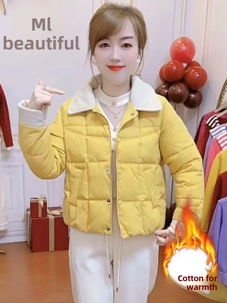 

Женская утепленная хлопковая куртка с флисовой подкладкой, модная, с воротником, утолщенная, с длинными рукавами, зимнее пальто