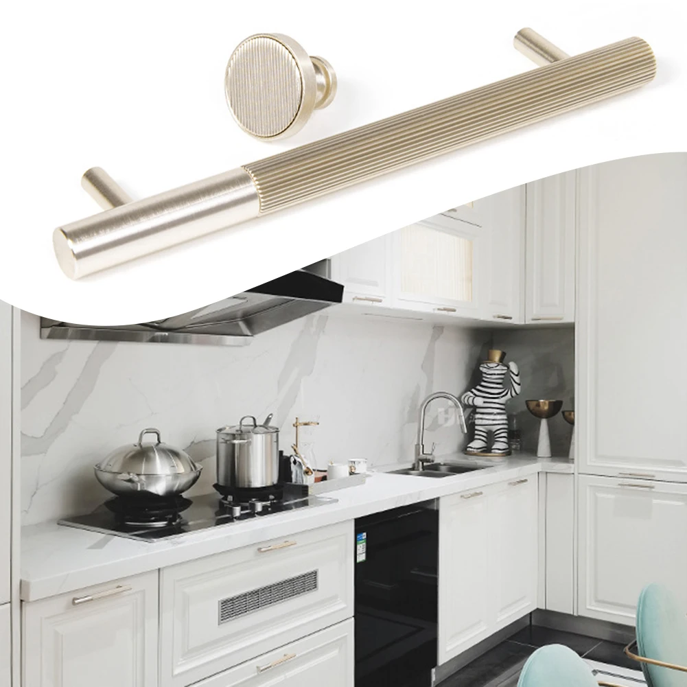 5/10/15/20PCS Cabinet Handles Aluminum Alloy Wardrobe Door Pulls Minimalist Golden Drawer Handles Comfortable Grip For Furniture