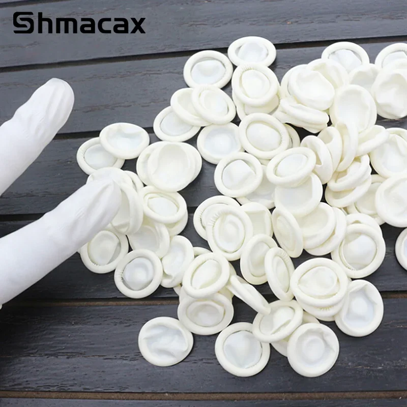 20Pcs/100Pcs Disposable Latex Rubber Finger Cots Sets Fingertips Protector Glove