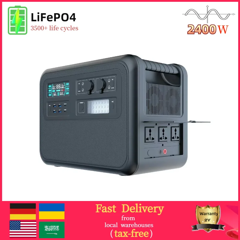 2400W 2000Wh Portable Power Station LiFePO4 battery UPS for power outages Pure Sine Wave 220 230V 50Hz Зарядна станція