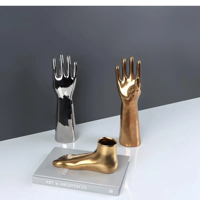 Body Hand and Foot Ornaments Gold Silver Ceramic Modern Desk Crafts Nordic Home Decoration