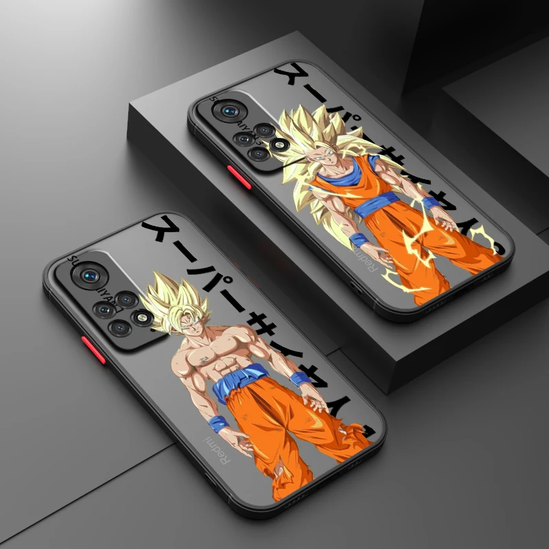 D-Dragon Ball Goku Broli Frosted Translucent For Redmi Note 13 12 12S 12T 11 11T 11E 10 10S 9 Pro Plus 5G Cover Phone Case