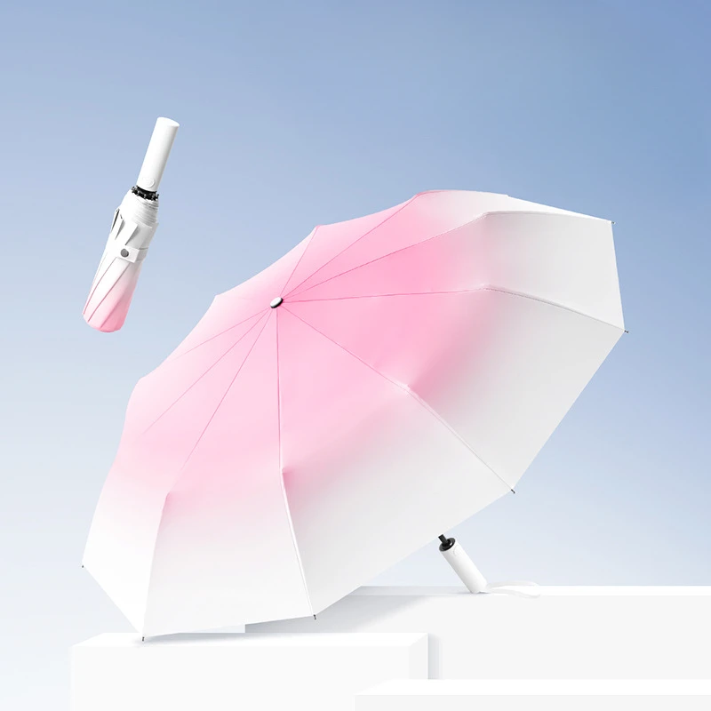 2024 Umbrella Custom-made High-looking Gradient Female Sun Umbrella Wind-resistant Sun-proof Fully Automatic Sunny and Rainy