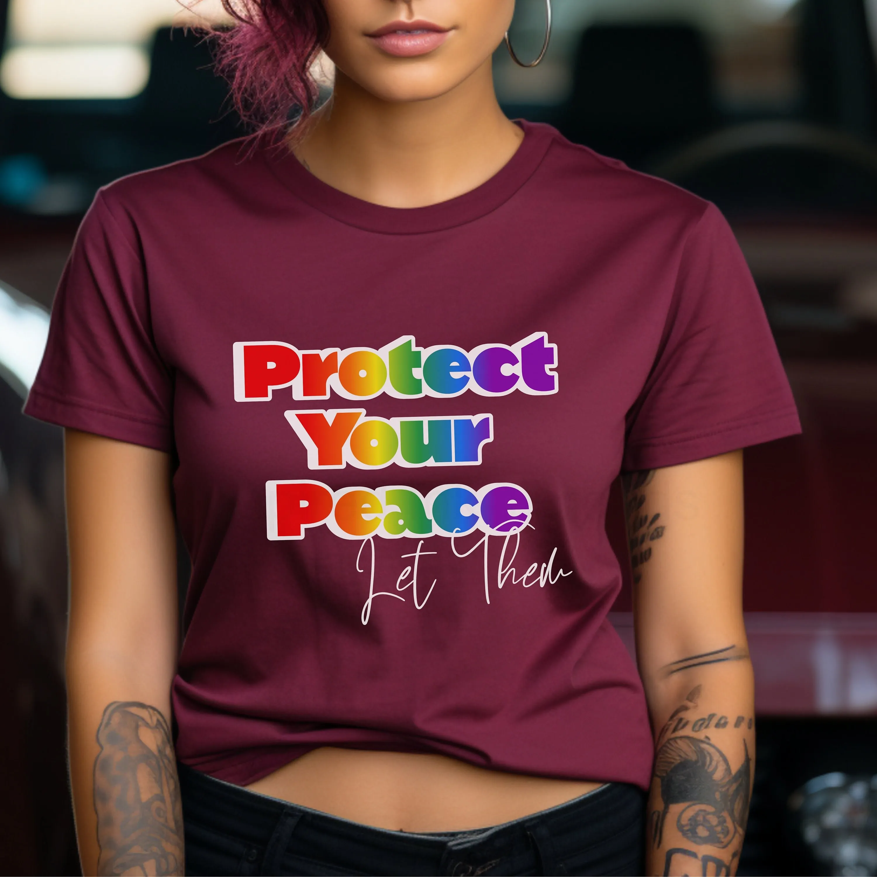 Protect Your Peace Let Them T Shirt Lgbt Support Pride Love Lgbtq Rainbow Color Self Couples