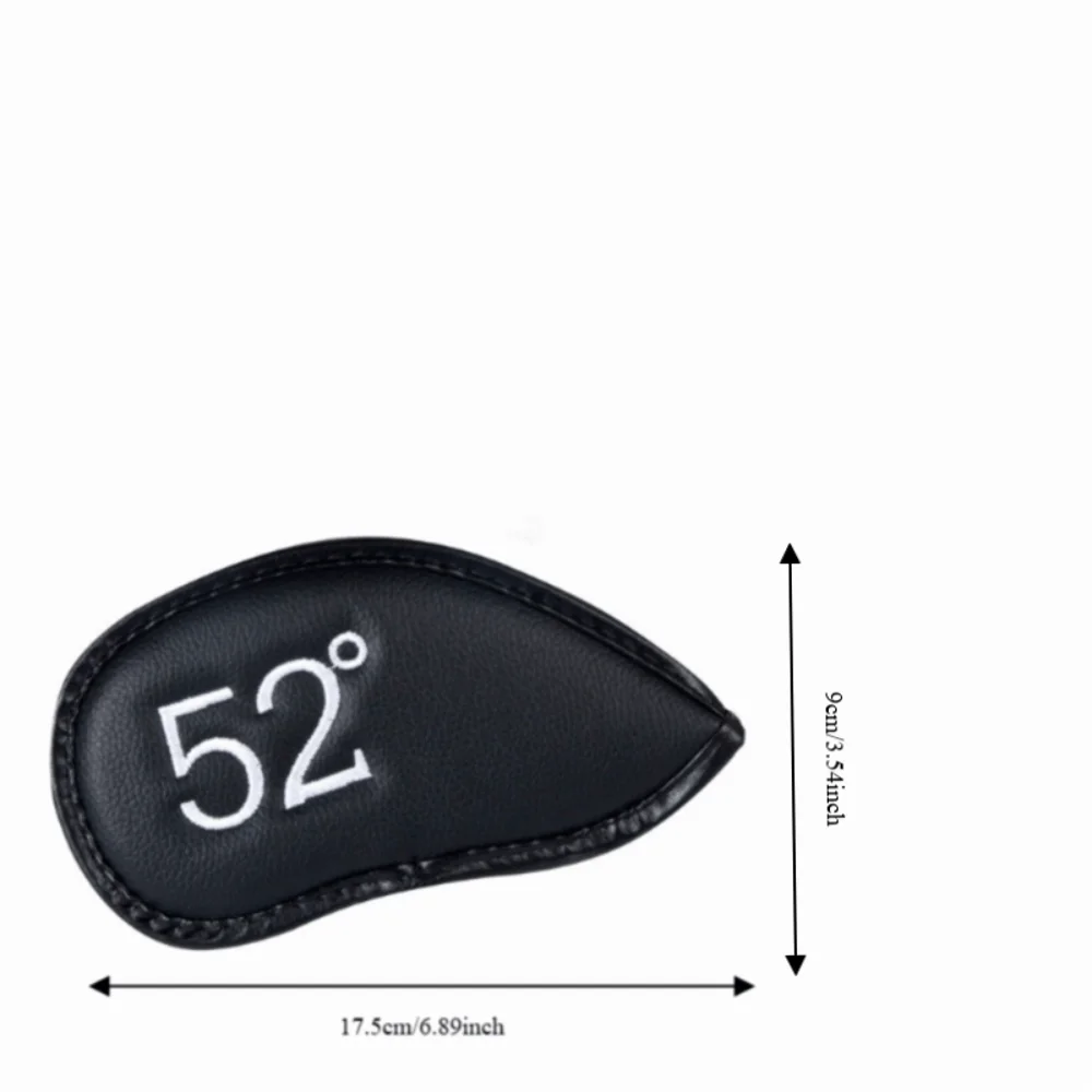 3/8pcs PU Leather Golf Head Cover Plain Texture Lychee Texture Club Headcover Embroidered Number Soft Lining Wedge Headcover