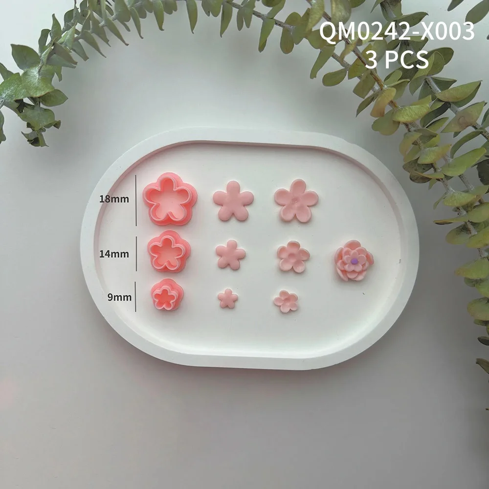 3Pcs/Set Mini Size Flower Petal Leaf Polymer Clay Cutters Cutting Molds For DIY Plants Decoration Earrings Jewelry Making Tools view 6