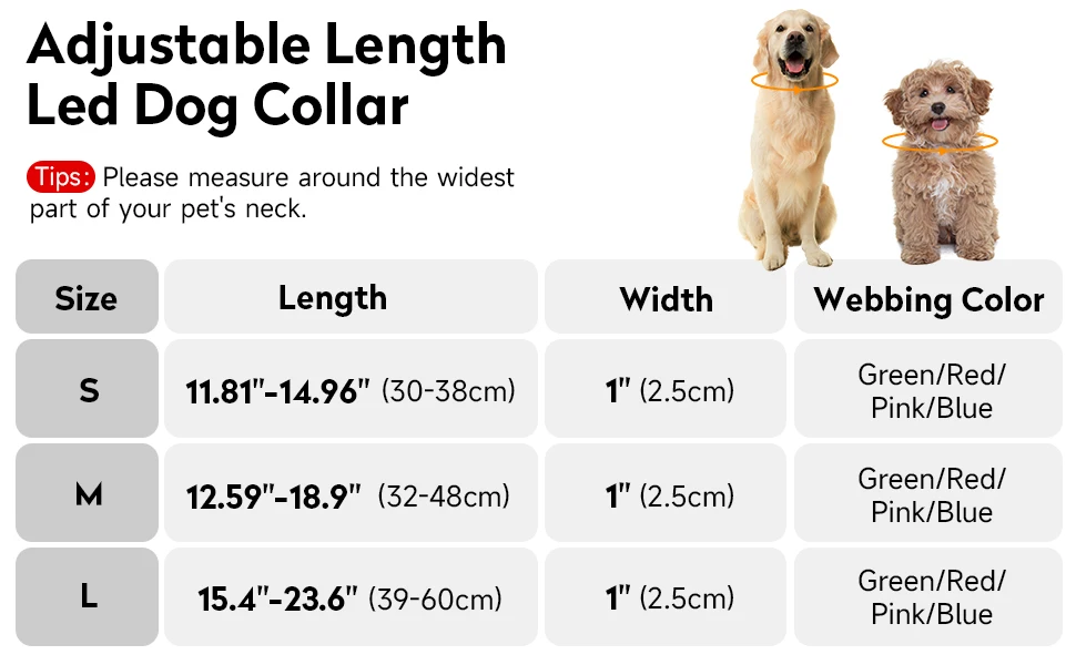 LED-Hundehalsband, USB-aufladbar, leuchtendes Haustierhalsband, leuchtendes, verstellbares, weiches Sicherheitshalsband für kleine und mittelgroße Hunde – Detail 5